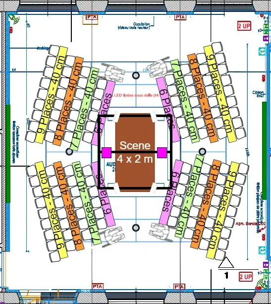 Proposition amenagement auditorium ESADSE en 360 - St Etienne